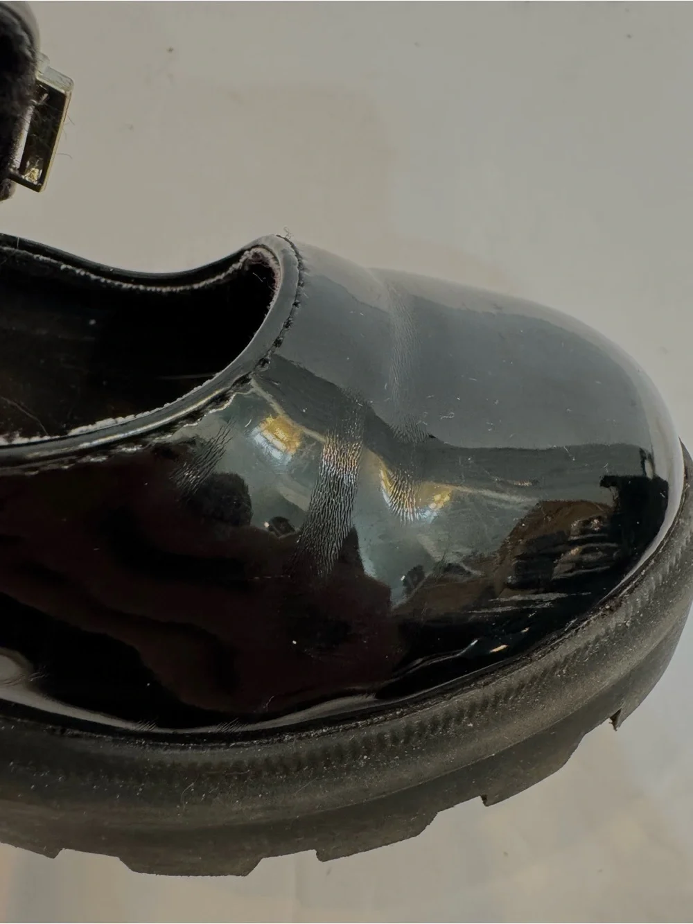 Girls Sonoma Black Ayvaa Girls' Patent Leather Mary Jane Chunky Heel Shoes Sz 1